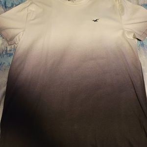 Hollister T-Shirt Large Tie-Dye Black and white